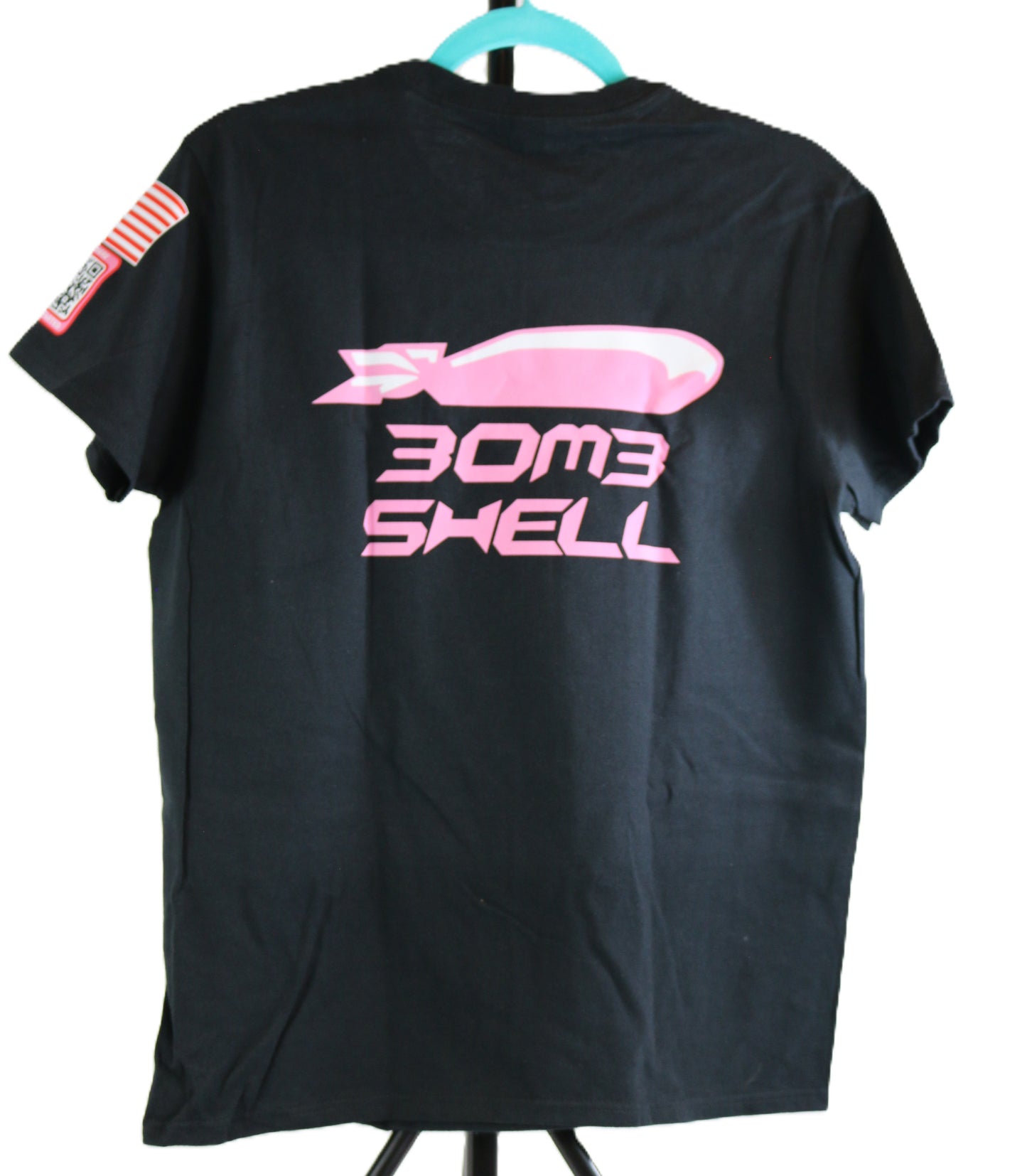 Ladies Black T-Shirt with PINK FACTORY BOMBSHELL Logo